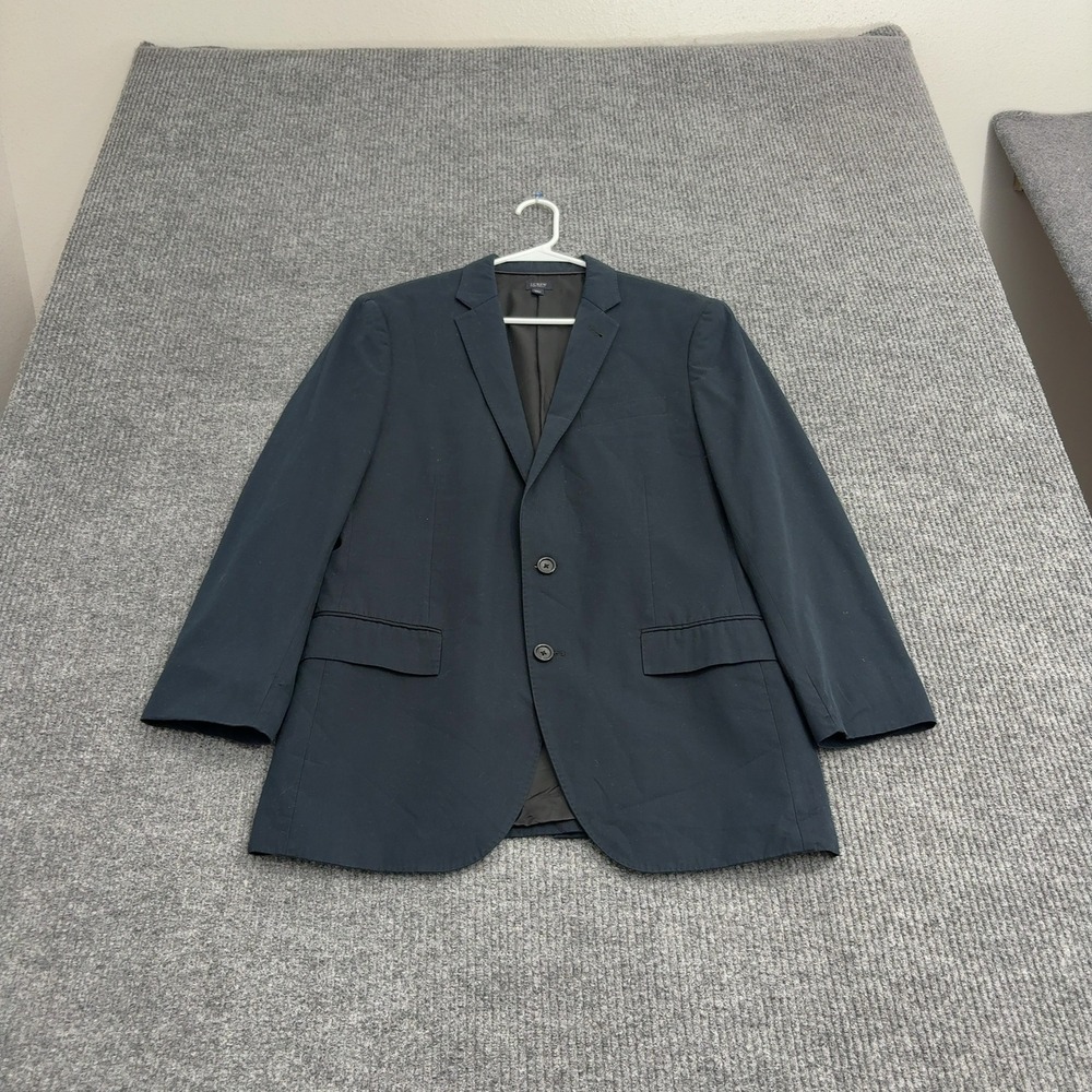 J Crew Ludlow Blazer Mens 39R Navy Blue Cotton Larusmiani Italian Fabric Classic